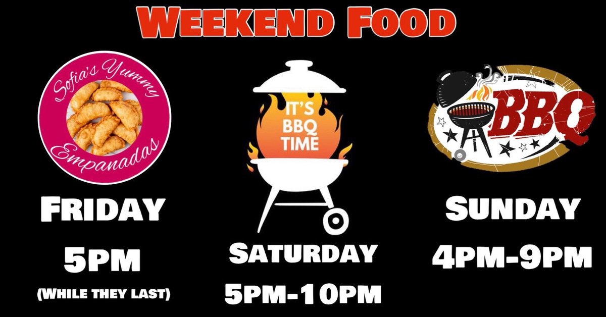 ArcadeBrooklyn's tweet image. Friday we will have $3 empanadas from 5pm- till they last. 

Saturday #BBQ 5pm-10pm. $10 wristbands will be available in the front. 

Sunday #BBQ 4pm-9pm. $10 wristbands will be available in the front. 

@sofias_caterings