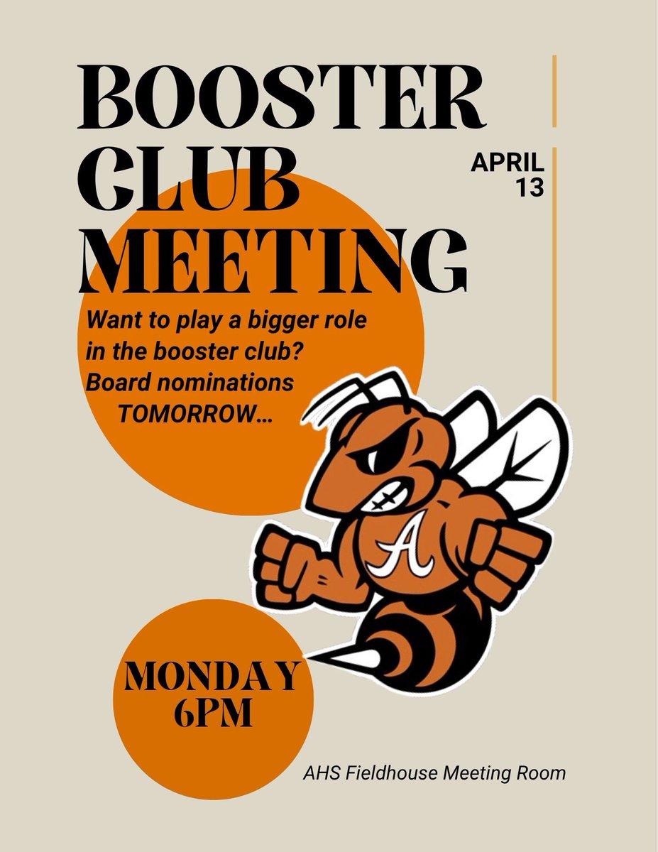 AlvinHSBooster's tweet photo. Board nominations go in tomorrow! https://t.co/EK7Po3at29