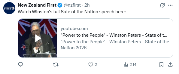 JJGrayF1's tweet photo. @nzfirst @winstonpeters Winston Peters has admitted NZ First's English Language Bill' is for the benefit of NZ First who can't spell 'State'. https://t.co/S7C1bskpae