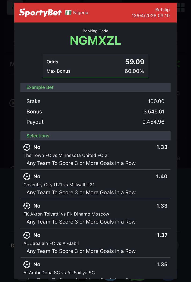 NO +3goal streak ⚽️

NGMXZL

Play and win 🏆