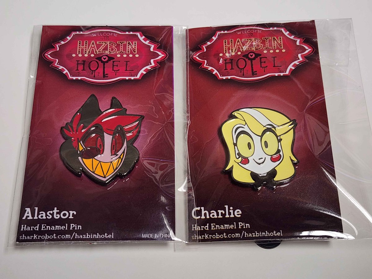 ObsessedKTMerch's tweet photo. I put these Charlie and Alastor Pilot pins up for auction on ebay.  It has an auto-buy option as well.   #hazbinhotel  #hazbinhotelcharlie #hazbinhotelalastor 

https://t.co/9u6MTbcu3i https://t.co/DdiGfwVymX