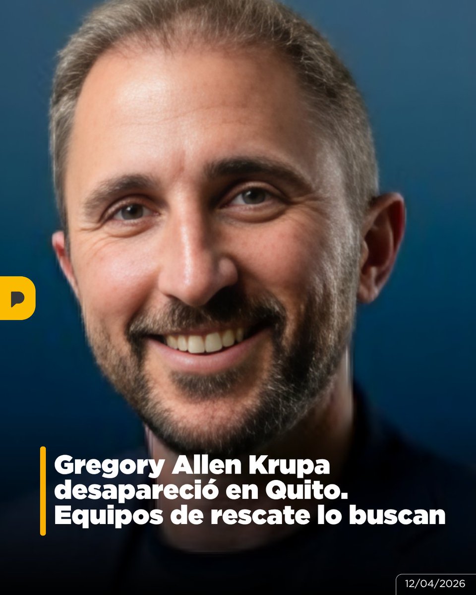 🚨 Misterio en Quito. Gregory Allen Krupa, de 39 años, desapareció el 9 de abril en Bellavista. Su última conexión fue a las 13:00. Las autoridades hallaron su celular y billetera en casa. Hoy, más de 200 voluntarios, junto a equipos de rescate y caninos, se concentraron para