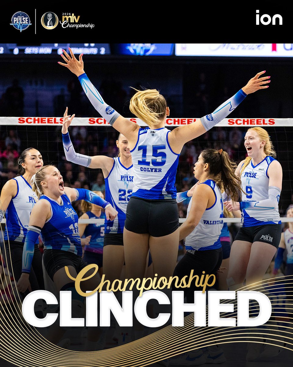mlvolley's tweet photo. The @dallaspulsevb have officially claimed their spot in the MLV Championship 🏆 https://t.co/CsXTuIhtBa