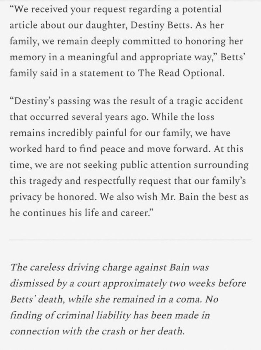 <a href="/espn/">ESPN</a> This is the family of the victim btw … teams have known about this for a long time and the case was dismissed.   But here yall go trying to drop this the week prior to before the draft.  Classic smear campaign