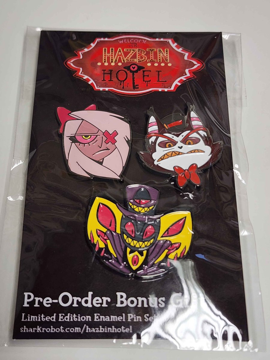 ObsessedKTMerch's tweet photo. Hazbin Hotel Limited Edition Pre-order Bonus of Sir Pentious, Husk and Vaggie for auction on ebay, with auto-buy option.  #hazbinhotel 
https://t.co/J9lM1llr7F https://t.co/i0jtdrhdlp