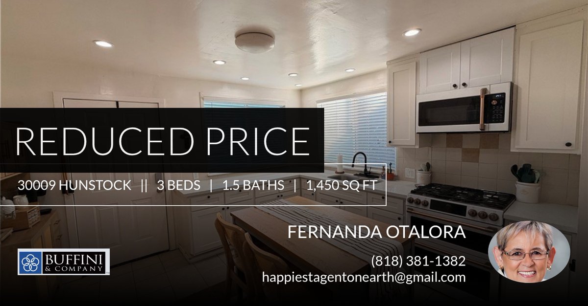 📍 Reduced Price 📍 This recently reduced home at 30009 Hunstock in Castaic won't last long, so, don't wait to set up a showing! Reach out here or at (818) 381-1382 for more information!

Fernanda Otalora
Happiest Agent On Earth homeforsale.at/30009_HUNSTOCK…