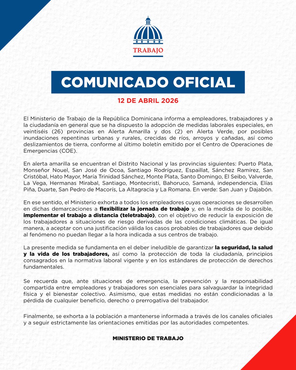 Ministerio de Trabajo 🇩🇴 tweet media