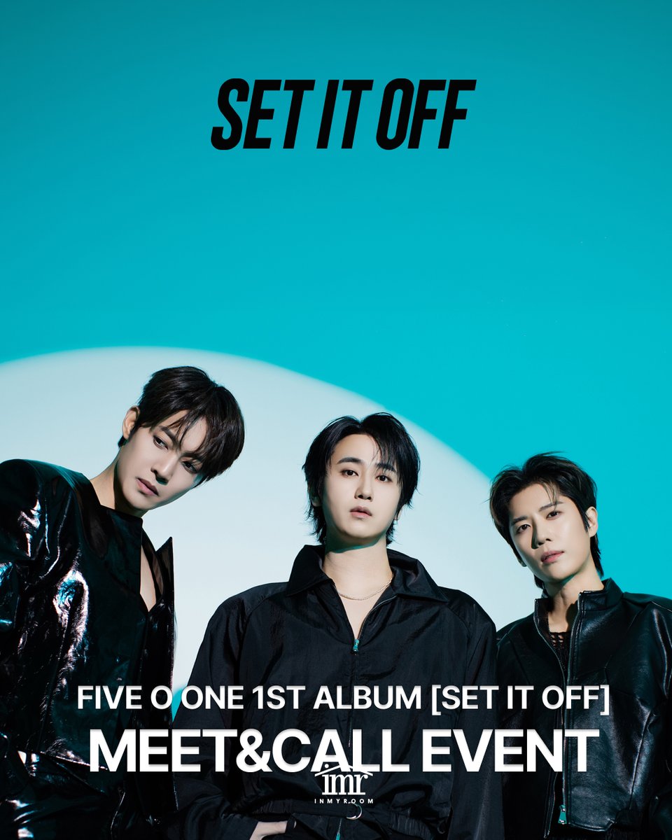 inmyroom_1's tweet image. FIVE O ONE 1st Album [SET IT OFF] Release Meet&amp;amp;Call Event

⚡️이벤트 응모기간

🗓2026.04.13 12:00 (KST)  ~ 2026.04.17 23:59 (KST) 

⚡️이벤트 응모방법

응모 기간 내 인마이룸 온라인스토어에서 FIVE O ONE 1st Album [SET IT OFF] Photobook ver. 을 구매한 분 중 추첨을 통해 선정

1부: 1:1