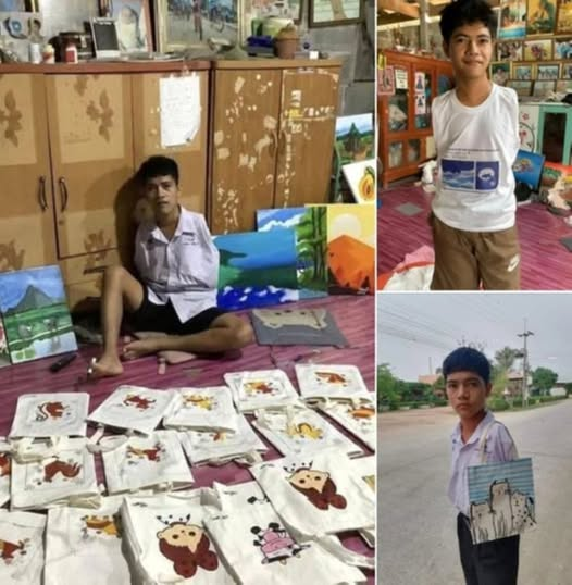 Molasda1's tweet photo. เด็กสู้ชีวิต น้องสู้มาก สู้จนคนเห็นน้ำตาไหล "น้อ���ทาม" วรรธณะ คำอินทร์ วาดลายบนกระเป๋าผ้าลดโลกร้อนขาย เริ่มต้นใบละ 50-60 เอง เพื่อจุนเจือชีวิตตนเองและครอบครัว ระบายฝันต่... ดูเพิ่มเติม https://t.co/6ISEwvnq7Z