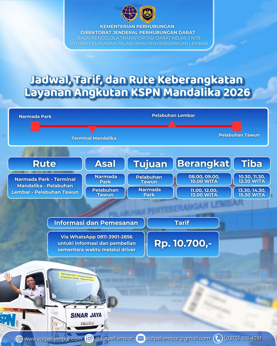 BisKota_'s tweet photo. Jadwal, Tarif dan contact center tertera di foto berikut

Operator angkutan Lombok : Sinar Jaya https://t.co/kKSJN5Fvaw