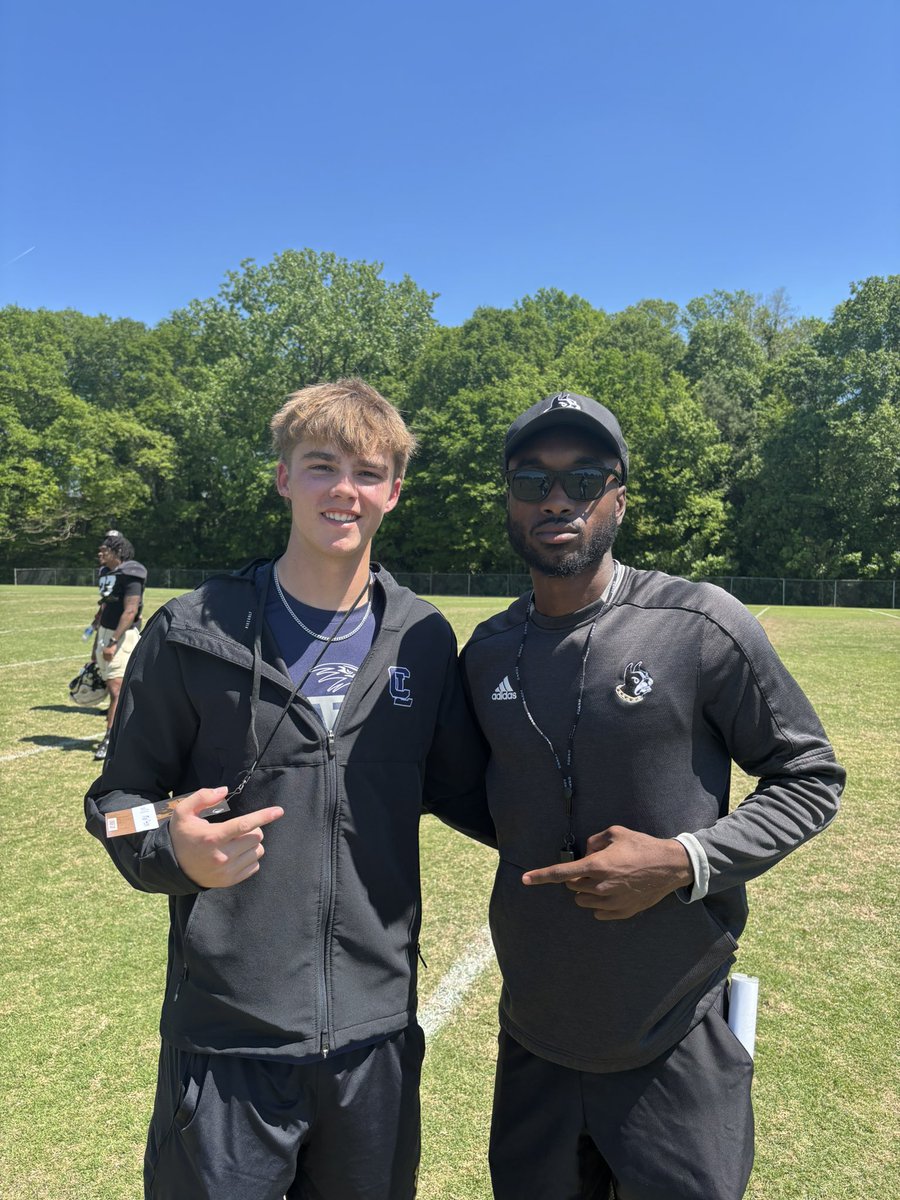 I had a great time at Wofford College! I want to thank <a href="/Cwoods75/">Corey Woods</a> <a href="/CoachDB__/">Dom Bradshaw🐾</a> and <a href="/Wofford_FB/">Wofford Football</a> for having me down there. Can’t wait to be back on campus! <a href="/CoachDrewDayton/">Drew Dayton</a> <a href="/FootballLatin/">Charlotte Latin Football</a>