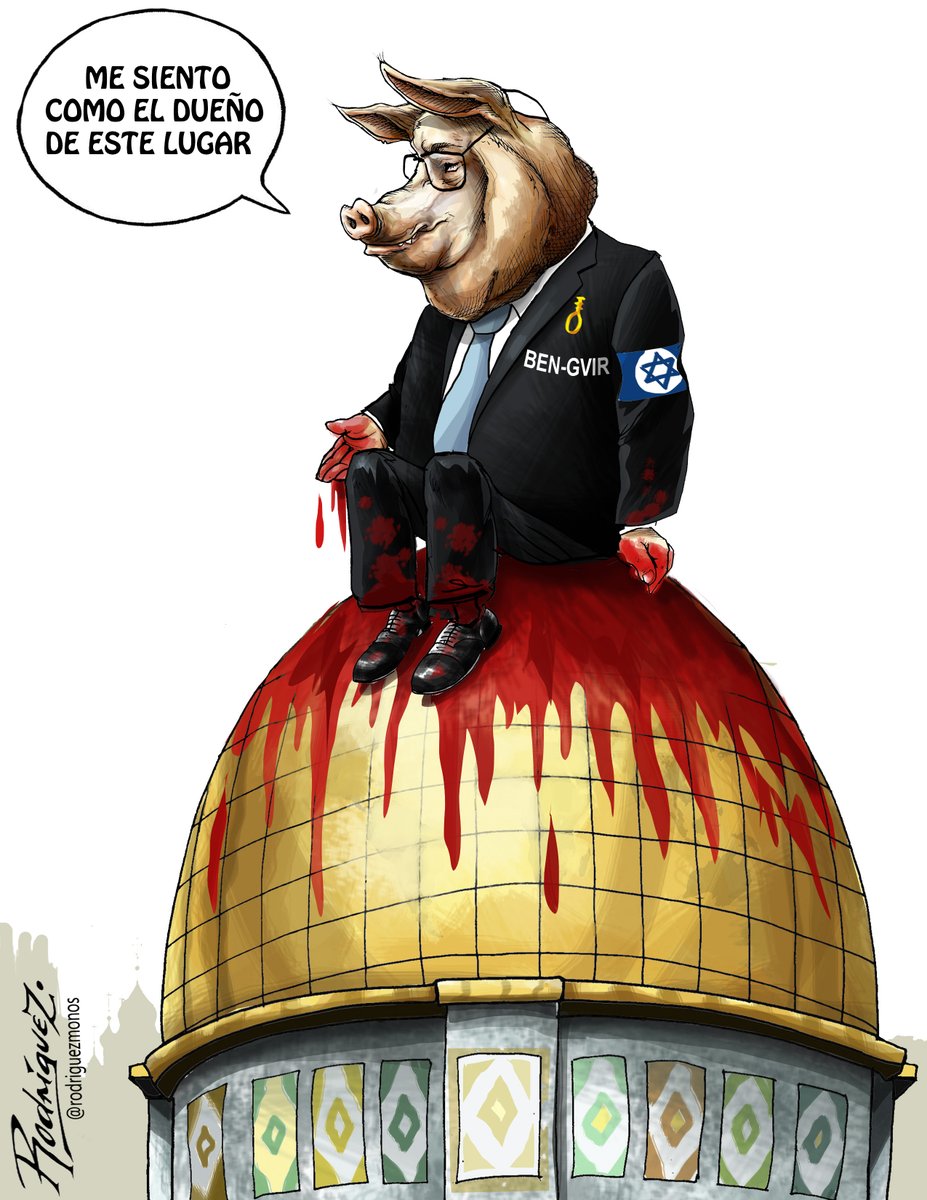 rodriguezmonos's tweet photo. "De visita en Jerusalén"
- I feel like the owner of this place"
#BenGvir #ItamarBenGvir #AlAqsa #Jerusalen #Jerusalem #Israel #genocidalmaniac #FREEPALESTİNE #GazaGenocide #Palestinos #GenocidaNetanyahu #BenGvirGenocida https://t.co/ULdSZKaN9Z