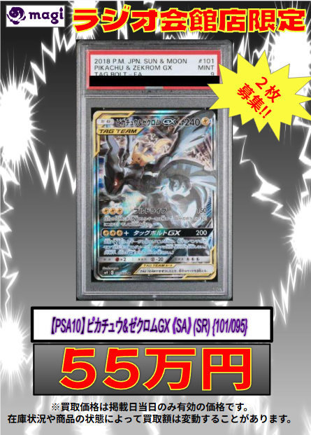 PSA10】ポケカ ピカチュウ&ゼクロムGX sa psa10 【公式通販】