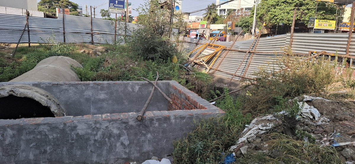 #Pallikaranai 
The macro water drain project started in 2022 and its incomplete status in 2026.

For this, they cut the streets, built macro drain. Reaisents can't get drainage and water line connectivity anytime in their life.  

They cut the Velachery Tambaram road and placed