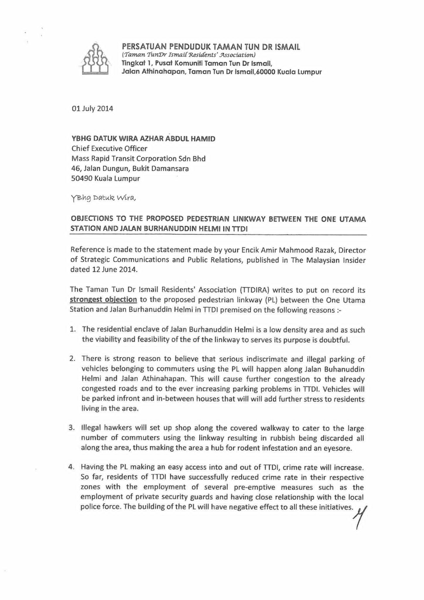 Natcromancer's tweet photo. The same TTDI RA that
- Opposed the construction of pedestrian bridge from MRT Bandar Utama to TTDI
- Opposed new affordable housing for Bkt Kiara longhouse residents
- Opposed traffic calming &amp; pedestrian safety measures

Now opposes new market-rate housing

Don't let them! https://t.co/DWrmTCx0nq