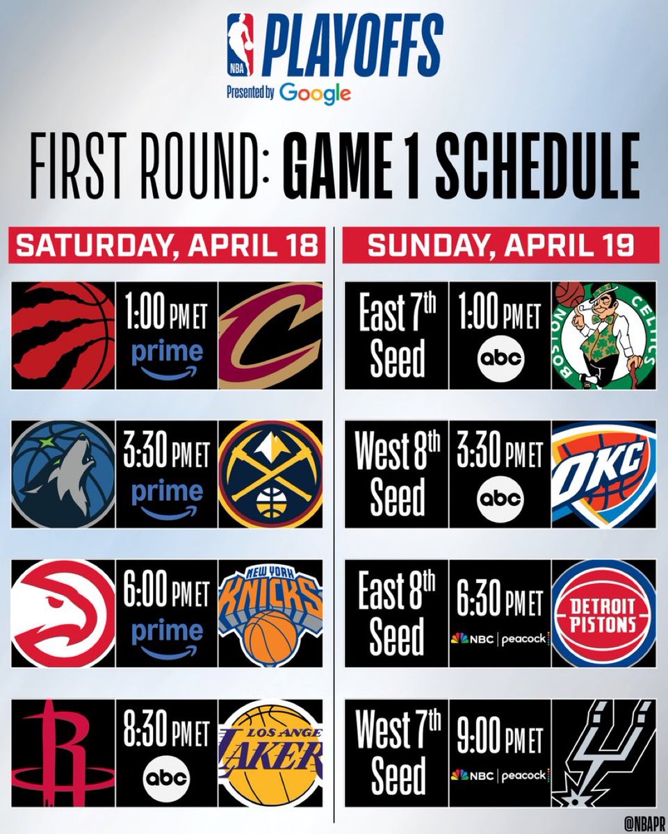 The Lakers will host the Rockets in Game 1 on Saturday, April 18, at 5:30 pm PT.