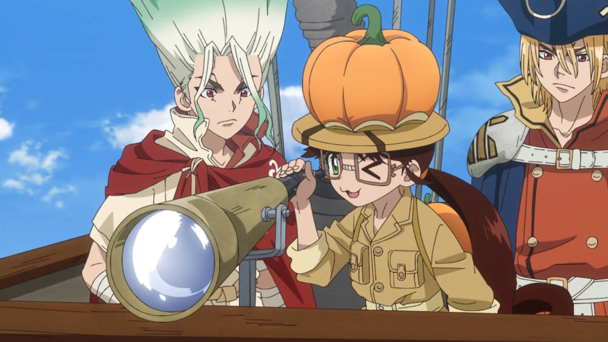 STONE_anime_off's tweet image. ／
第26話で手に入れたもの その4・5・6💡
＼

俺たちはその科学の力を
未来へと進むために使うのだ――！

【蛍石＆蛍石望遠鏡＆ミサイルを手に入れた！！🔭🚀】

#DrSTONE