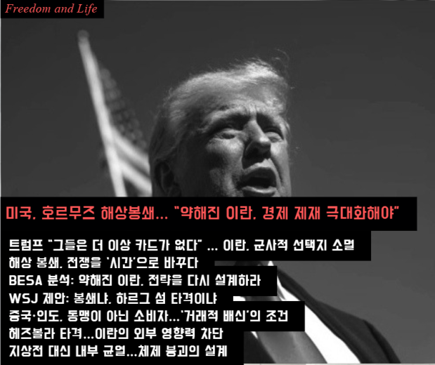 freedomnlife's tweet photo. 미국, 호르무즈 해상봉쇄… “약해진 이란, 경제 제재 극대화해야” (출처 : 프리덤 앤 .. | https://t.co/wygWBg6V4t 블로그) https://t.co/ZaSHzWVX0J https://t.co/FHkflpopsW