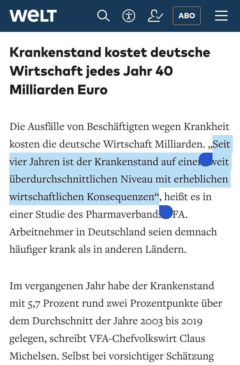 Victorius_DE's tweet image. Seit 4 Jahren explodieren die Krankentage, ein Zusammenhang mit der #Corona-Zeit ist natürlich auszuschließen.
Erst wurden Menschen in Angst, Isolation &amp;amp; in die Spritze getrieben, dann wundert man sich über Rekord-Krankenstände.
Jetzt die nächste Stufe: Weniger Lohn bei Krankheit