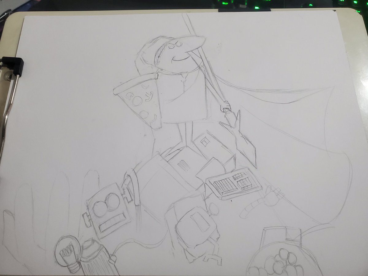 Yugihei's tweet photo. Proceso de dibujo para @littlecaesarsmx ojalá se logre el boleto a la #CCXP https://t.co/gJa6jYapG0
