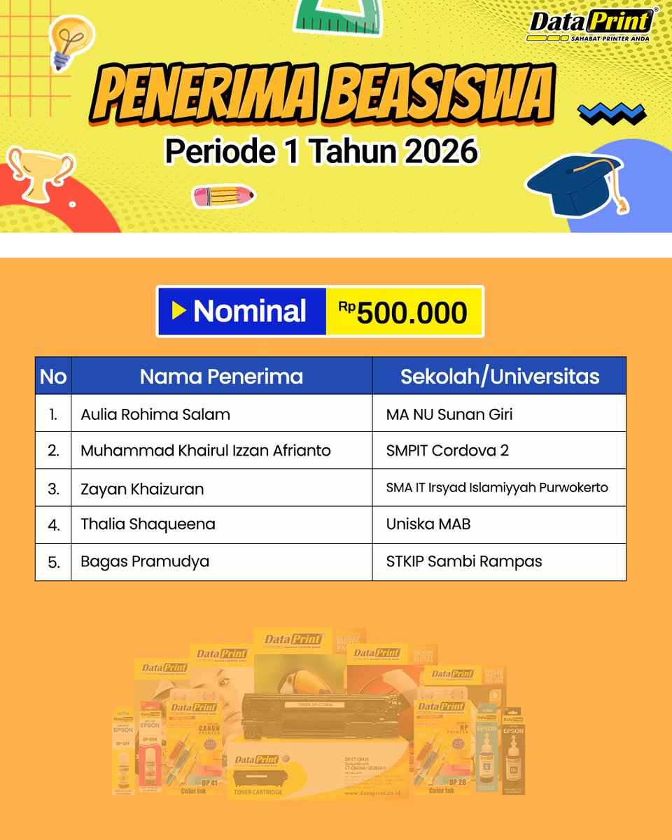 dataprintindo's tweet photo. Ditunggu berkasnya sampai dikantor DataPrint, Sampai dengan tanggal 19 April 2026
Setelah tanggal tersebut, berkas tidak akan di proses dan penerima didiskualifikasi.

Tolong jangan mepet waktu ya pengiriman berkasnya. TIDAK ADA PERPANJANGAN WAKTU.

#BeasiswaDataPrint https://t.co/5JAEIwaqik