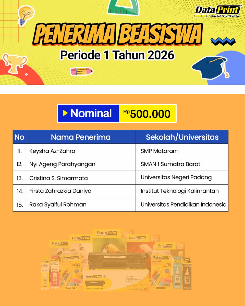 dataprintindo's tweet photo. Ditunggu berkasnya sampai dikantor DataPrint, Sampai dengan tanggal 19 April 2026
Setelah tanggal tersebut, berkas tidak akan di proses dan penerima didiskualifikasi.

Tolong jangan mepet waktu ya pengiriman berkasnya. TIDAK ADA PERPANJANGAN WAKTU.

#BeasiswaDataPrint https://t.co/5JAEIwaqik