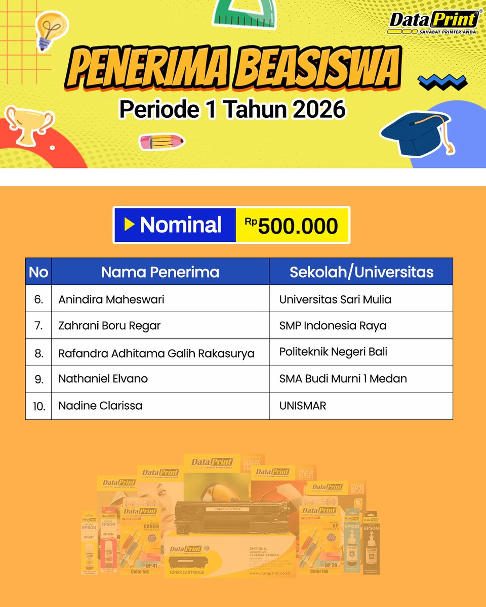 dataprintindo's tweet photo. Ditunggu berkasnya sampai dikantor DataPrint, Sampai dengan tanggal 19 April 2026
Setelah tanggal tersebut, berkas tidak akan di proses dan penerima didiskualifikasi.

Tolong jangan mepet waktu ya pengiriman berkasnya. TIDAK ADA PERPANJANGAN WAKTU.

#BeasiswaDataPrint https://t.co/5JAEIwaqik
