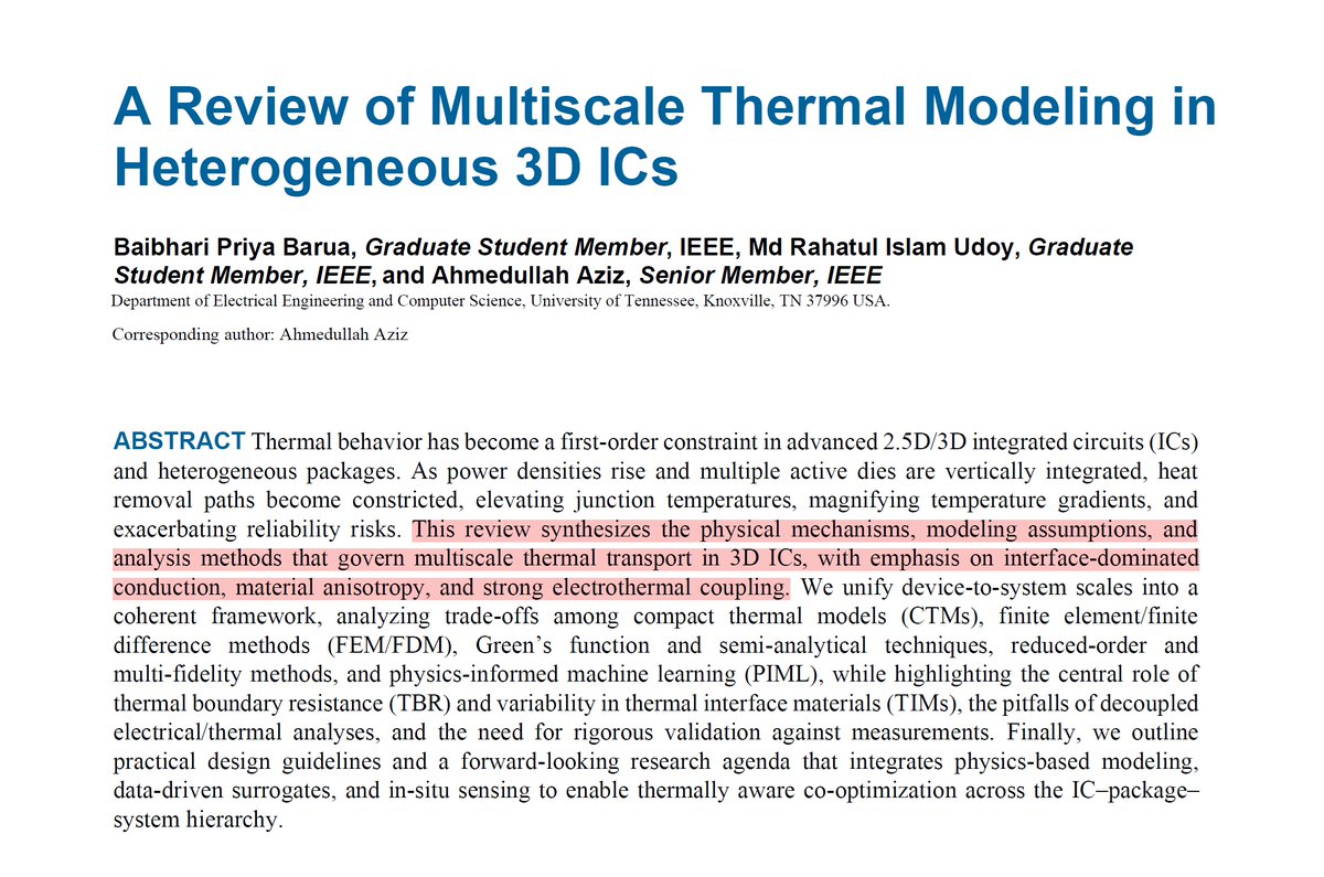 A Review of Multiscale Thermal Modeling in Heterogeneous 3D ICs", arXiv ...