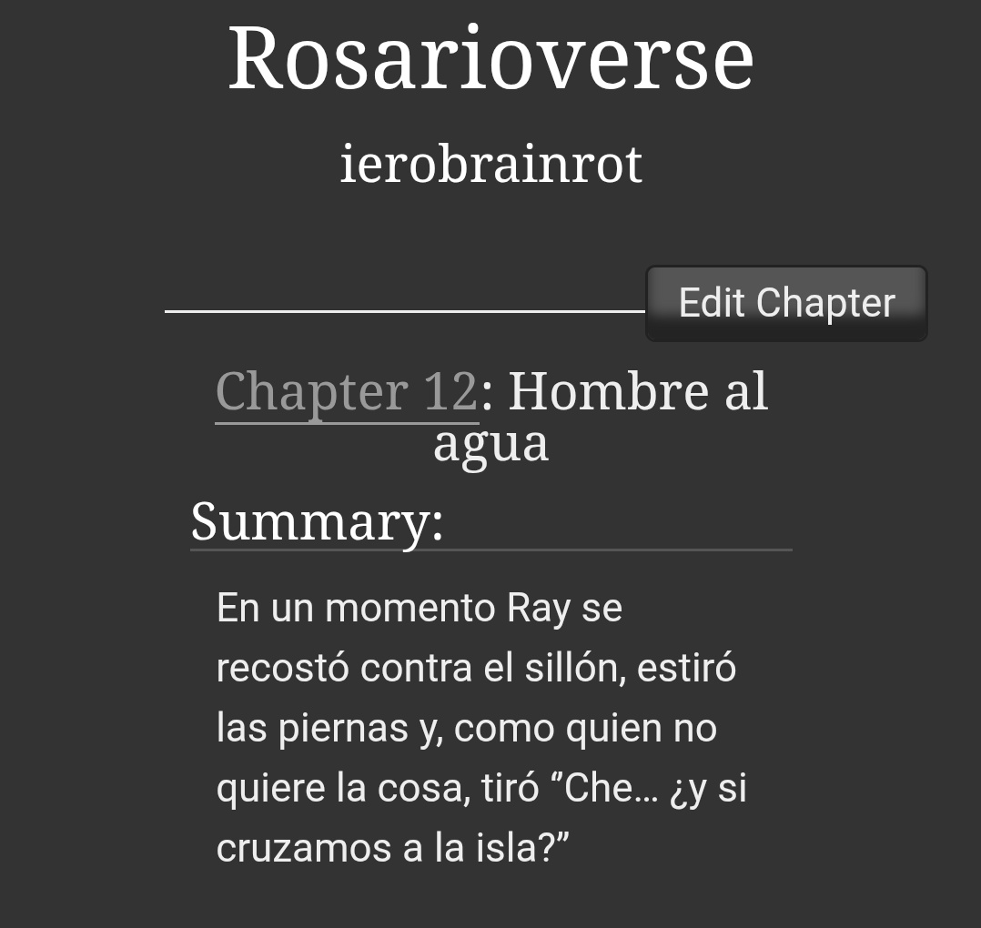 brekindelo's tweet image. #rosarioverse CAPÍTULO DOCE FINALMENTE!!!!!!!! QUIERO LIVEREACTION# DE TODOS Y CADA UNO DE USTEDES ME ESCUCHARON.. 

playlist para que lean: 
open.spotify.com/playlist/0pluu…

archiveofourown.org/works/79298016…

#mcrtwt #mcrlatam #mcrargentina