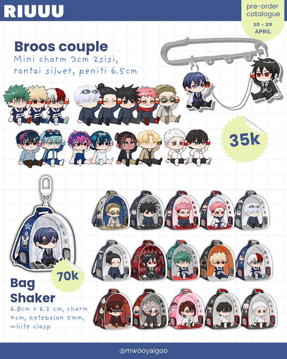 mwooyaigoo2's tweet photo. (🔁  &amp; 💗 are very apprecaited!) 

Hello, My Pre-order for FanMerch is open! 
🗓️ 10-20 April 2026
📬 Mail order!
🫧 JJK, ALNST, F1, TsHd, YCH etc..
•https://t.co/RLfi4zMaLx•

#BNHA #F1 #JJK #warungalnst #Kuroshitsuji #ych #TSHD #hanako https://t.co/ngg6mdgrKj