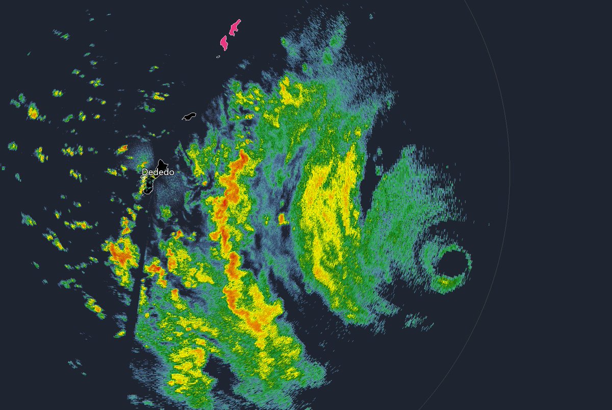 iCyclone's tweet image. Super #Typhoon #SINLAKU is now in radar range. Estimated winds were 160 knots earlier! But latest radar &amp;amp; satellite images suggest it's past its peak—cloud tops are warming &amp;amp; there's hints of eyewall replacement cycle (ERC). Even so, it's likely to be intense impact for Tinian &amp;amp;
