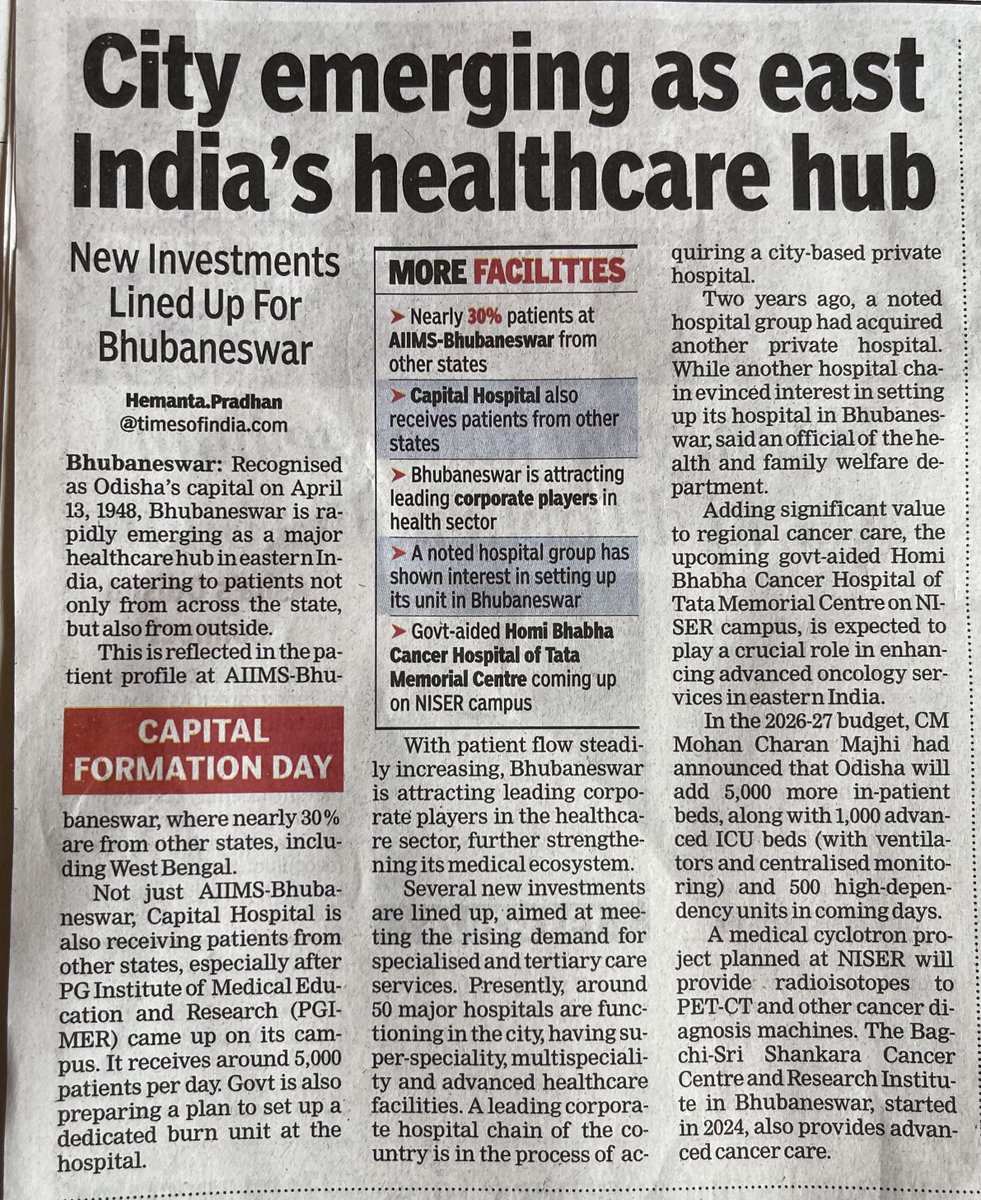 Bhubaneswar is fast emerging as East India’s healthcare hub. • Nearly ...