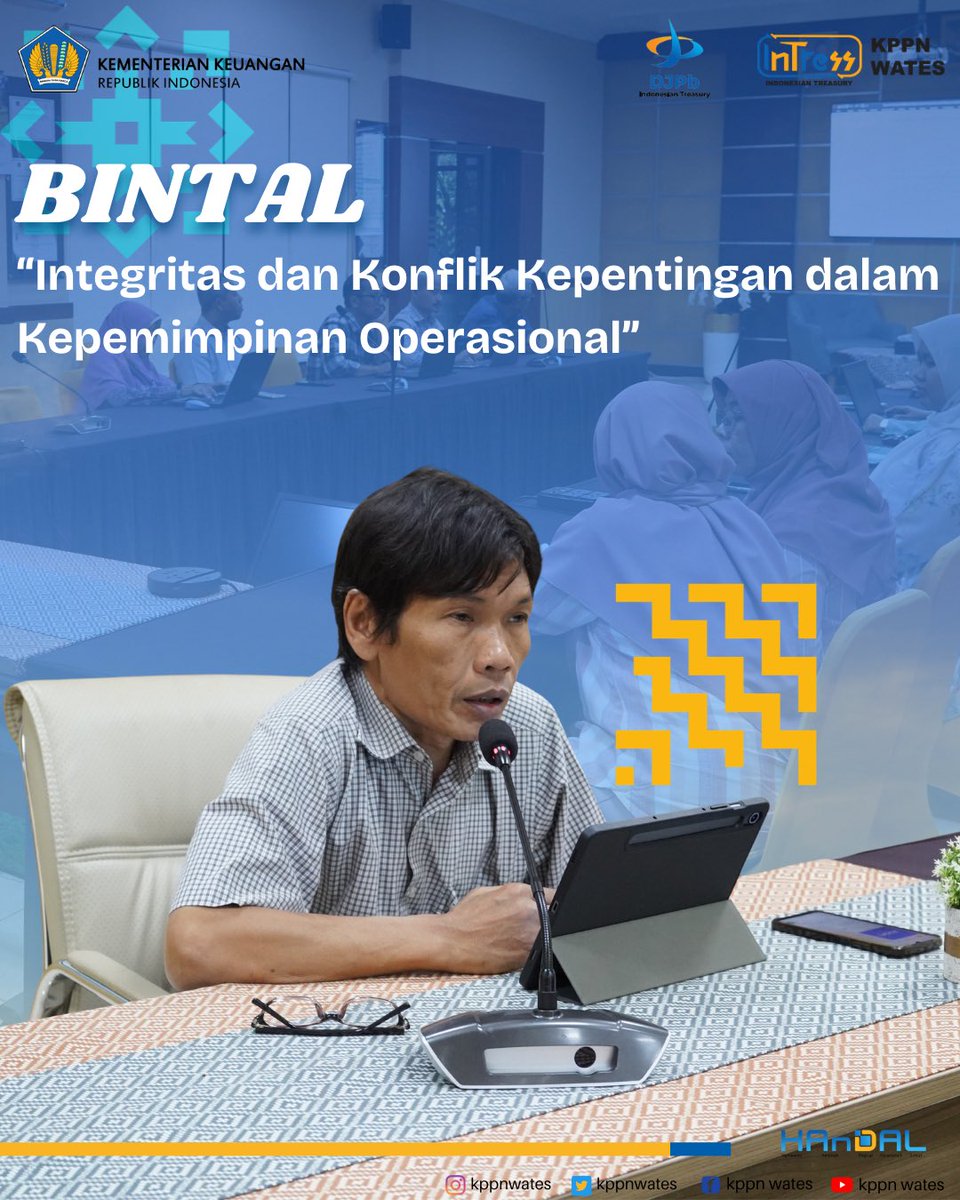 kppnwates's tweet photo. KPPN Wates menyelenggarakan kegiatan Pembinaan Mental melalui Focus Group Discussion (FGD) dengan tema: "Integritas dan Konflik Kepentingan dalam Kepemimpinan Operasional" Kegiatan ini merupakan tindak lanjut dari panduan pembinaan mental pejabat administrator tahun 2026. https://t.co/WnTqiEeXpx