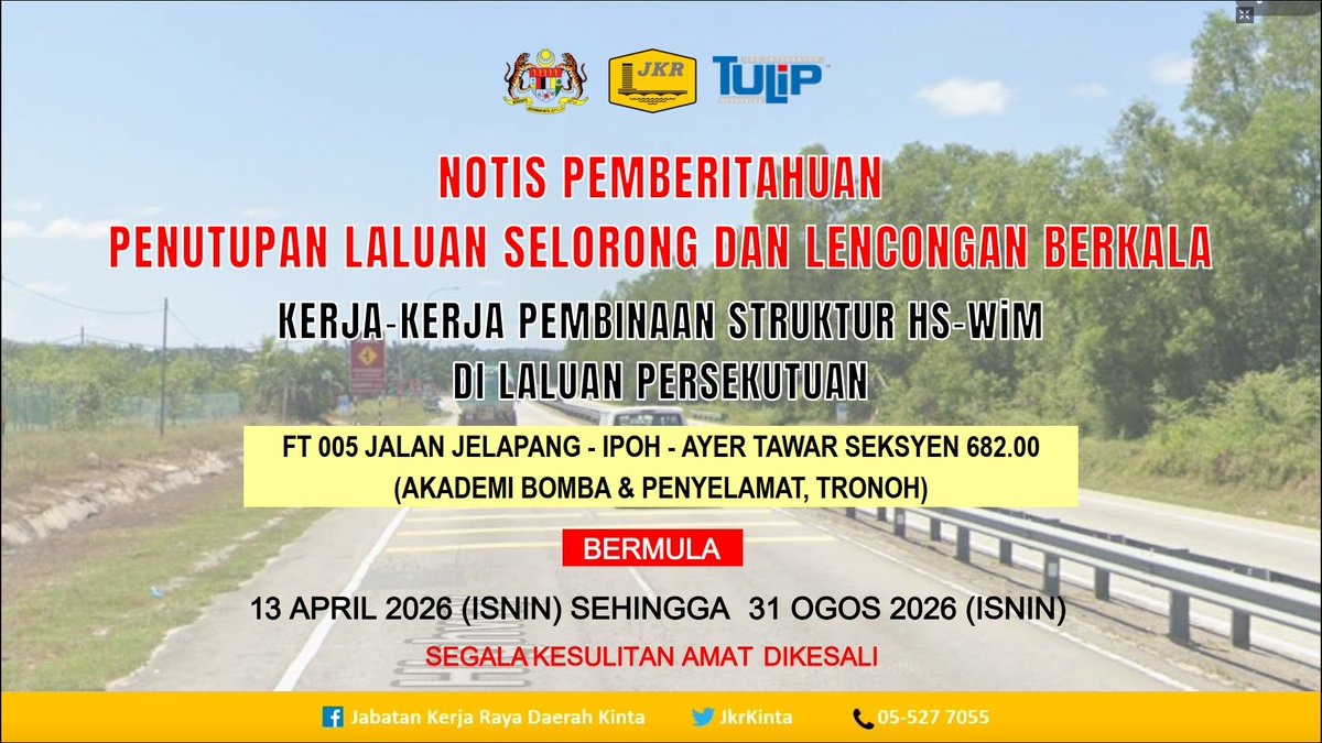 Jabatan Kerja Raya Daerah Kinta tweet media