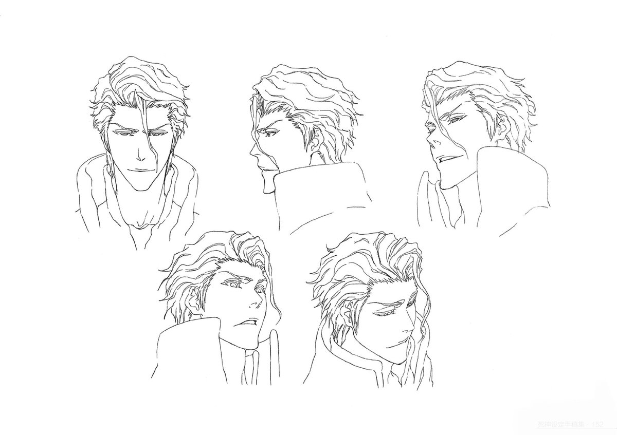 HolyColorfulPig's tweet image. Original character design sketches 

Soul Society Arc &amp;amp; Hueco Mundo Arc 

Aizen Sousuke 

#BLEACH