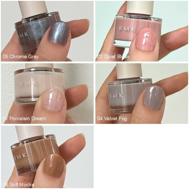 rmkrmk_jp's tweet image. 新作ネイルの中から、オフィスでも使いやすいカラーを5色ピックアップ。

派手すぎず、でもおしゃれに見えるカラーを選びたい方におすすめです✨　

お気に入りの1色を見つけてみてください！

▼詳細はこちら
x.gd/TZJlO

#RMK