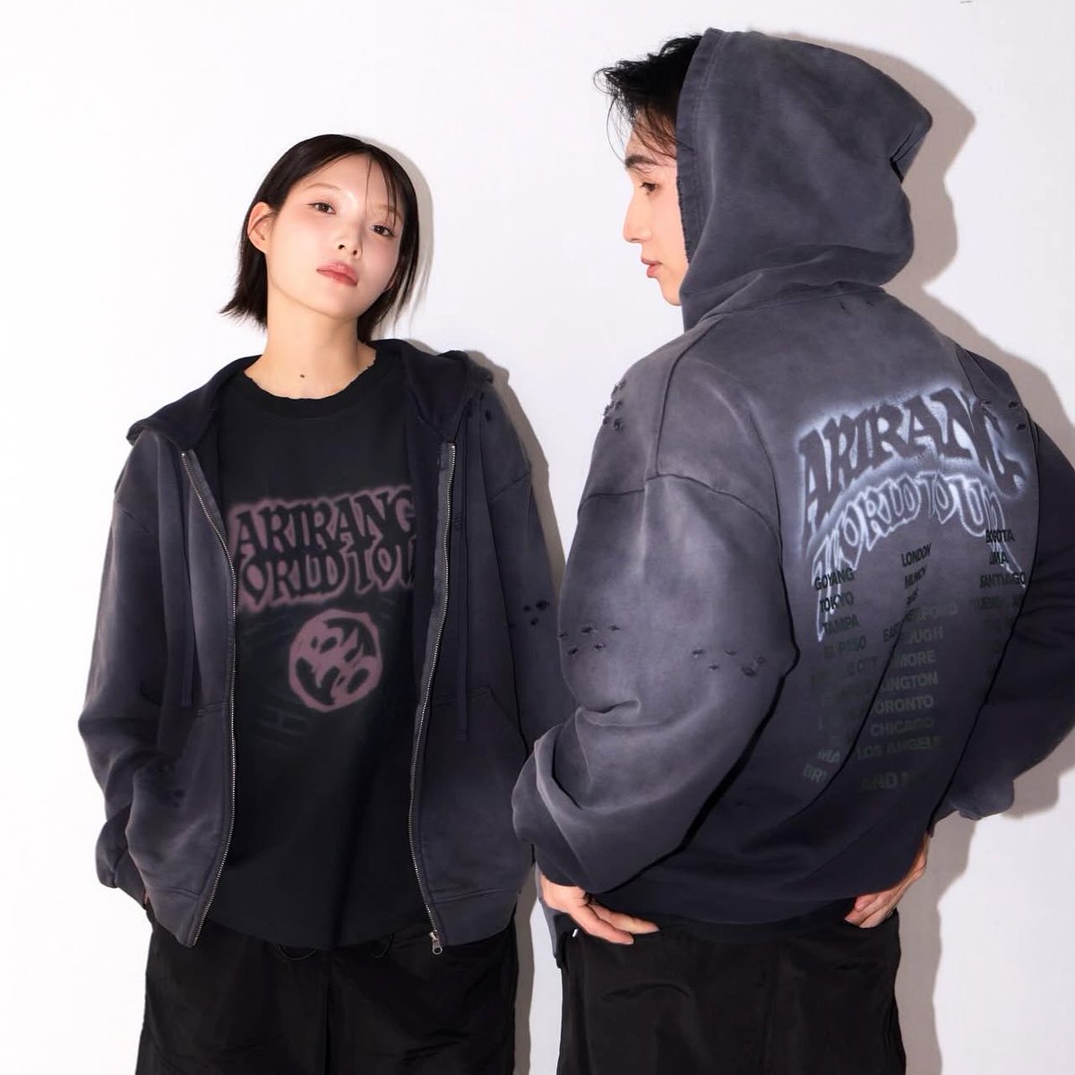 starboyluvr's tweet image. i usually never get hoodies/zip ups at concerts cuz they’re usually so expensive but i am #thinking between these IDK WHICH ONES CUTER 😭😭 im just obsessed with the stitching on the grey one it looks so cool