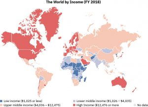 NEModFan1's tweet photo. @GEO102SUNY This map shows the world map by GNI per capita showing the vast difference between developed and less developed countries. https://t.co/ZcB0M87axb