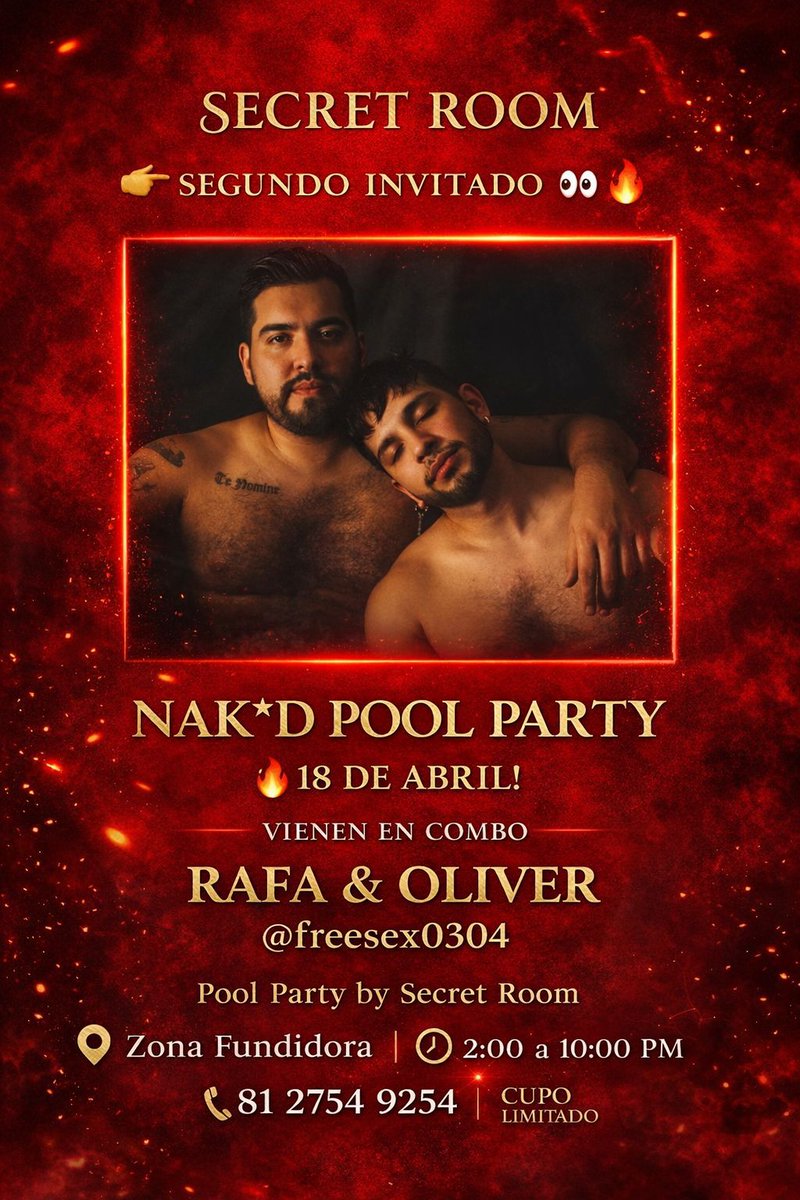 TioPoppers's tweet photo. Segundos invitados a la pool party del 18 de Abril @freesex0304 . https://t.co/FjERmRSMgN