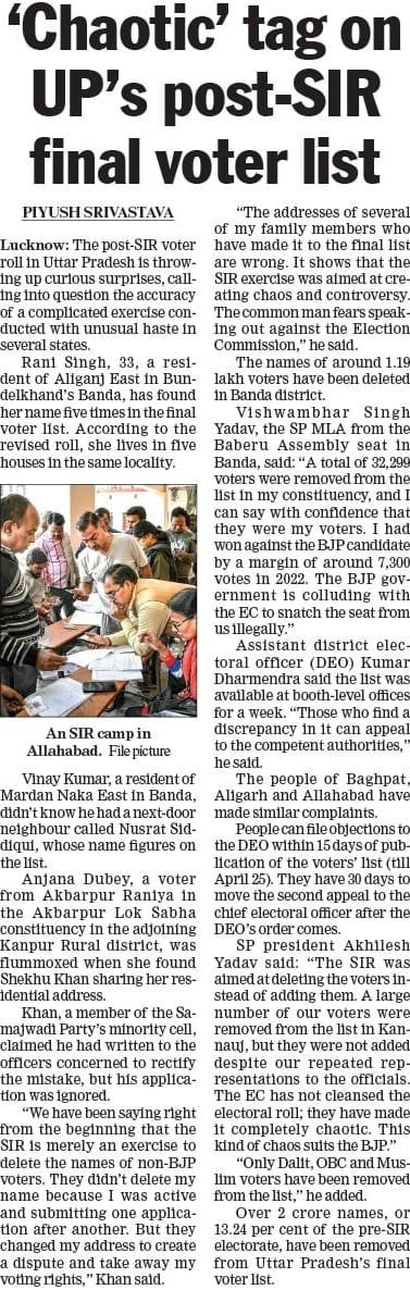 SushantSin's tweet photo. The SIR is a mess, but a mess that is a hassle for others but carries massive consequences for Muslims. https://t.co/nSCBc82Hdi