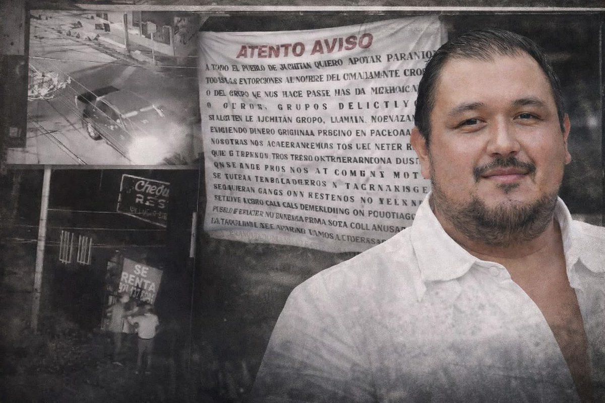 LagarrapataS22's tweet photo. La aparición de una manta en Juchitán , firmada por el 
 “comandante cromo”, ligado al presiente Miguel Sánchez y a @EMILIOMONTEROP director del @IEEPOGobOax evidencia como el poder político y los criminales están inmersos en una disputa por el control territorial y político https://t.co/7JakLx7DCl