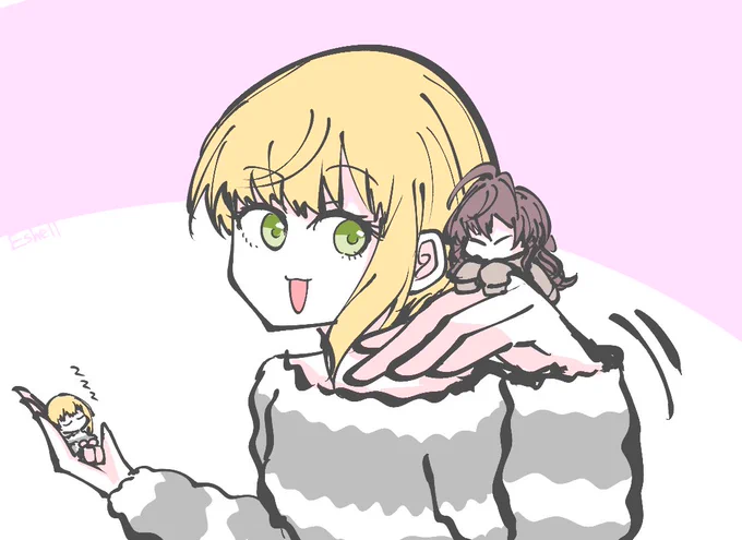 フレちゃんとちっちゃい志希ちゃん