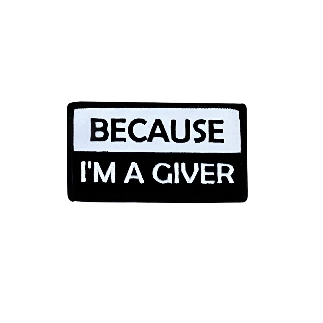 thighbrush's tweet image. THIGHBRUSH® "BECAUSE I'M A GIVER" Rectangular Patch, Iron-On or Sew-On in Black/White, 2" X 4". Store Link in Bio. @thighbrush #thighbrush @thighbrushapparel #thighbrushapparel #featuredproducts #gifts #THIGHBRUSHNATION