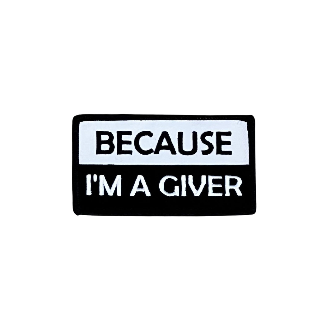 thighbrush's tweet image. THIGHBRUSH® "BECAUSE I'M A GIVER" Rectangular Patch, Iron-On or Sew-On in Black/White, 2" X 4". Store Link in Bio. @thighbrush #thighbrush @thighbrushapparel #thighbrushapparel #featuredproducts #gifts #THIGHBRUSHNATION