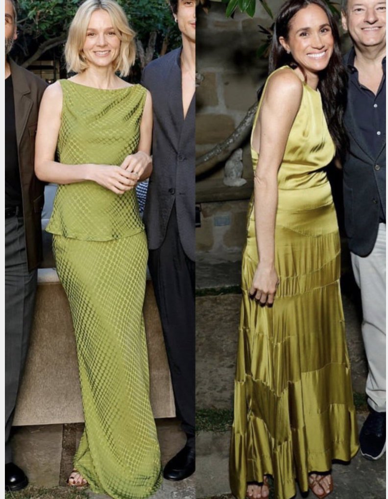 Even though Meghan found out about the color palette of the partygoers to celebrate the star of the show, who was to wear a specific shade of green, Mm looks like a beefy cow next to the star of the show, Beef.
Justin Trudeau, one time good friend to Harry, was a guest at the