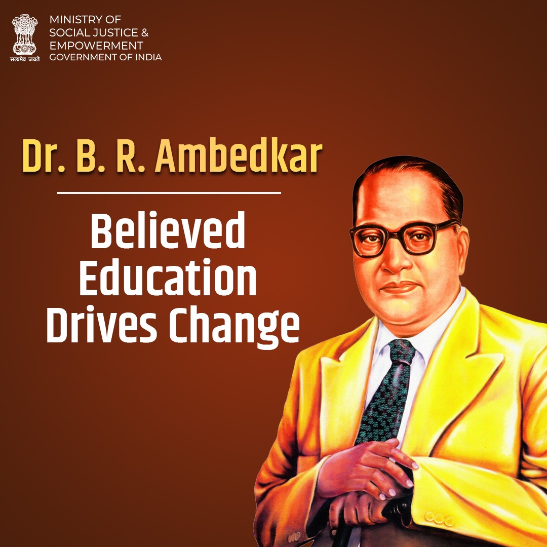 MSJEGOI's tweet photo. Education empowers every individual and drives change—let us honor B. R. Ambedkar’s vision this upcoming birth anniversary. 

���िक्षा हर व्यक्ति को सशक्त बनाकर बदलाव लाती है—आइए आगामी जयंती पर बी. आर. अम्बेडकर जी के विचारों को अपनाएं। #AmbedkarJayanti

@PMOIndia @narendramodi @AmitShah @Drvirendrakum13 @RamdasAthawale @blvermaup @PIB_India @mygovindia @MIB_India @NISD_India @nskfdc @NSFDC_MOSJE @nbcfdc