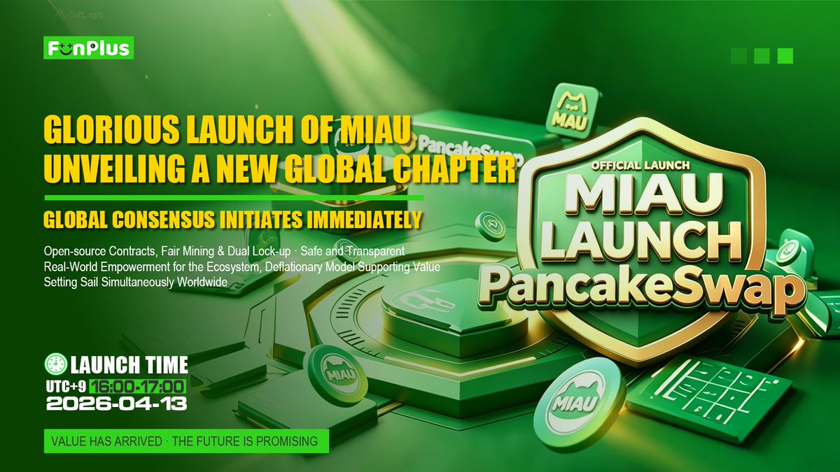 FunPlusCrypto's tweet photo. Glorious Launch of MIAU · Unveiling a New Global Chapter
Global Consensus Initiates Immediately
Open-source Contracts, Fair Mining &amp; Dual Lock-up · Safe and Transparent
Real-World Empowerment for the Ecosystem, Deflationary Model Supporting Value https://t.co/VBeP08Z9TY