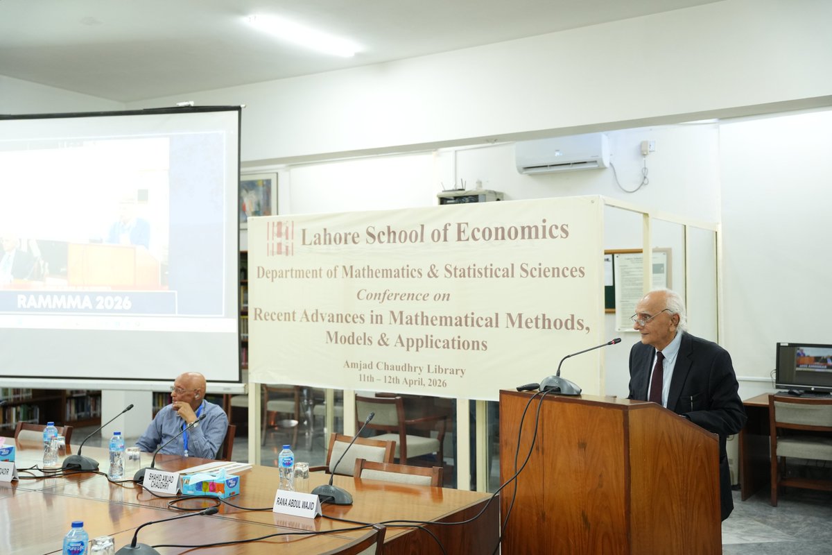 Lahore_School's tweet photo. Dr Shahid Amjad Chaudhry, the Rector, giving opening remarks at the Lahore School of Economics 21stConference on Recent Advances in Mathematical Methods, Models & Applications (Day 1) #RAMMMA2026.
RAMMMA 2026 Programme:
https://t.co/sjqRzU1Hxt
https://t.co/w4VKCvIqMj https://t.co/oyxlnfc6UE