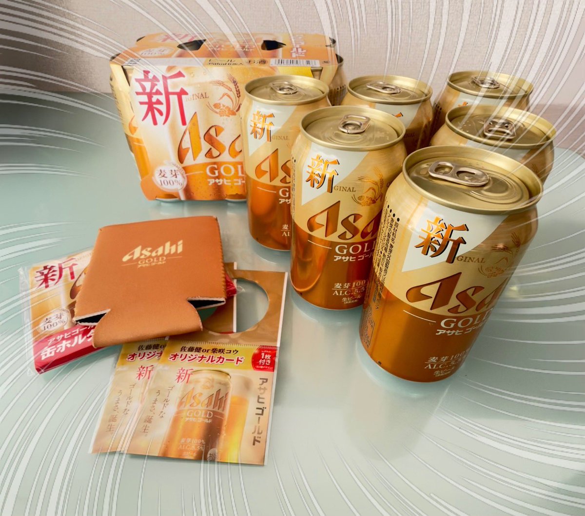 ゴールドミルク缶 中型 アサヒゴールド 4月14日発売 ／ 病院の帰りに 駅のサイネージに出会い