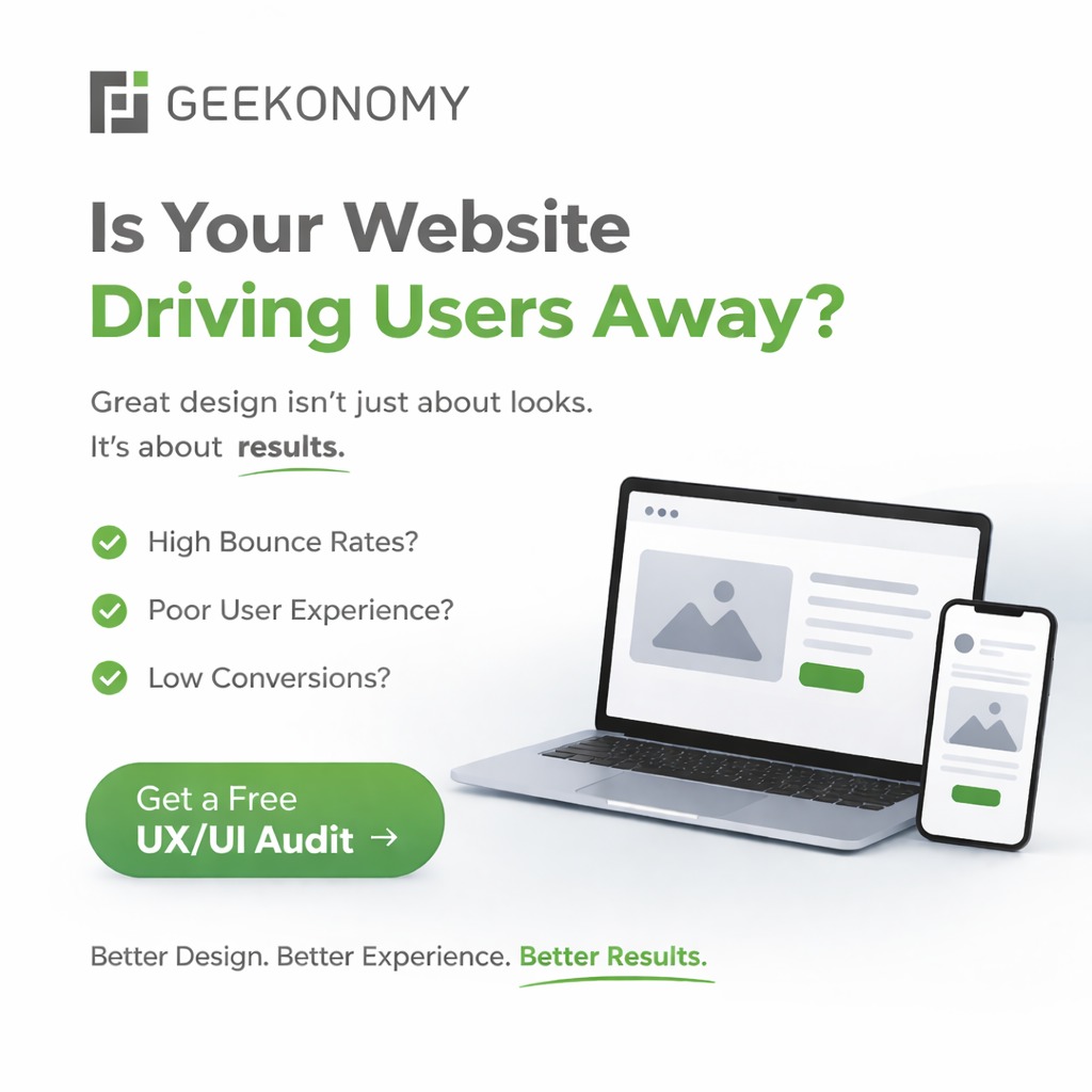TheGeekonomy's tweet photo. Struggling with high bounce rates and low conversions?
At Geekonomy, we design websites that keep users engaged and drive results.
Get a free UX/UI audit today!
#uxdesign #uiuxdesign #webdesigner #designinspiration #userexperience 
https://t.co/qzPXAkH4m6 https://t.co/pyFa21tOwQ